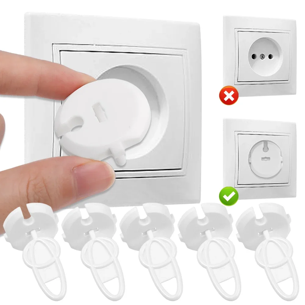 1-10pcs Outlet Covers for EU Plug Baby Safety Socket Anti-electric Shock Plug-in Cover Electrical Protector Outlet Guard Locks