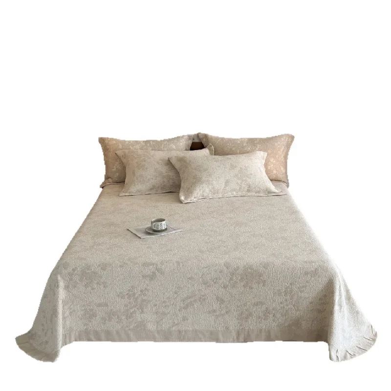 Luxury 3-Piece Jacquard Quilted Coverlet Set Thickened Pure Cotton Linen Bedspread New Home Textile King Size Blanket for Bed