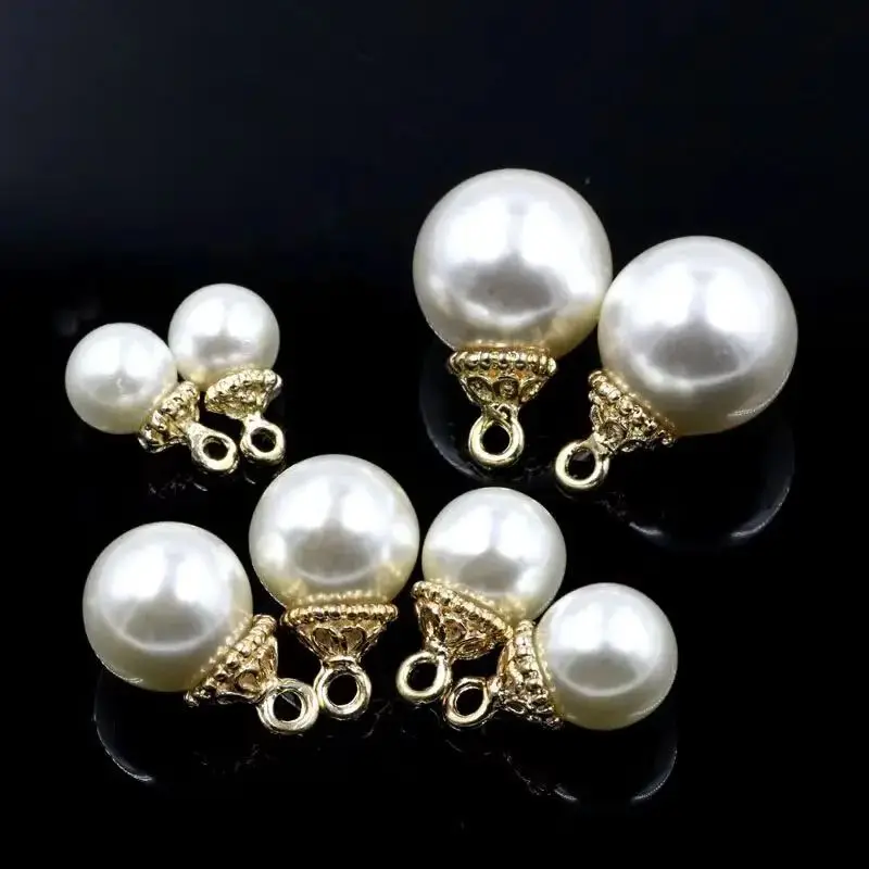 Hochwertige Imitationsperlen-Anhänger, weiße ABS-Perle, halbe Lochperlen für Schmuckherstellung, DIY-Halskette, Ohrringe, Charms, Zubehör