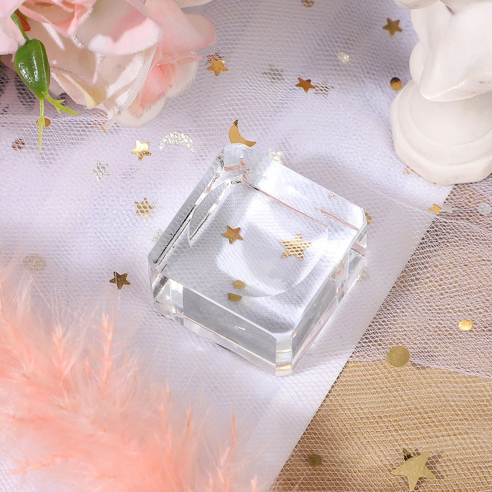 

2Pcs Decorative Crystal Ball Stand Square Base for Home Office Living Room Crystal Sphere Display Glass Display Rack