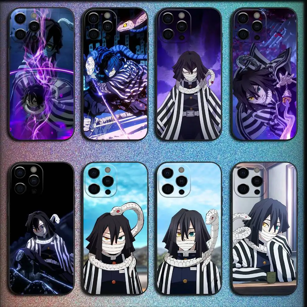 

Demon Slayer O-Obanai Iguro Phone Case For iPhone 16,15,14,13,12,11,Pro,XS,Max,XR,Plus,E,SE4,Mini Shockproof Black Cover