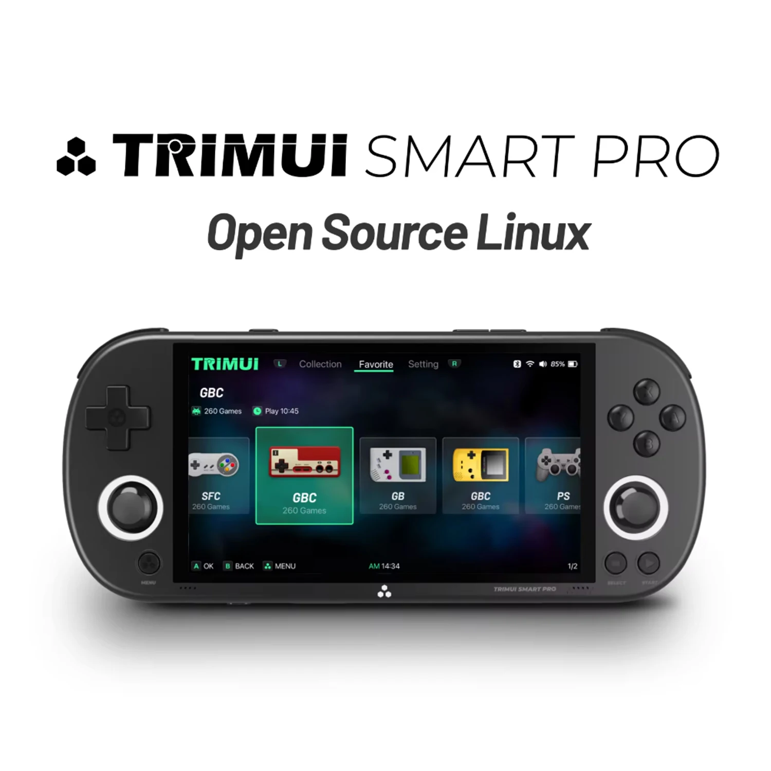 

Trimui Smart Pro Handheld Game Console 4.96'' IPS Screen Linux System Joystick RGB Lighting Smart pro Retro Video Game Player