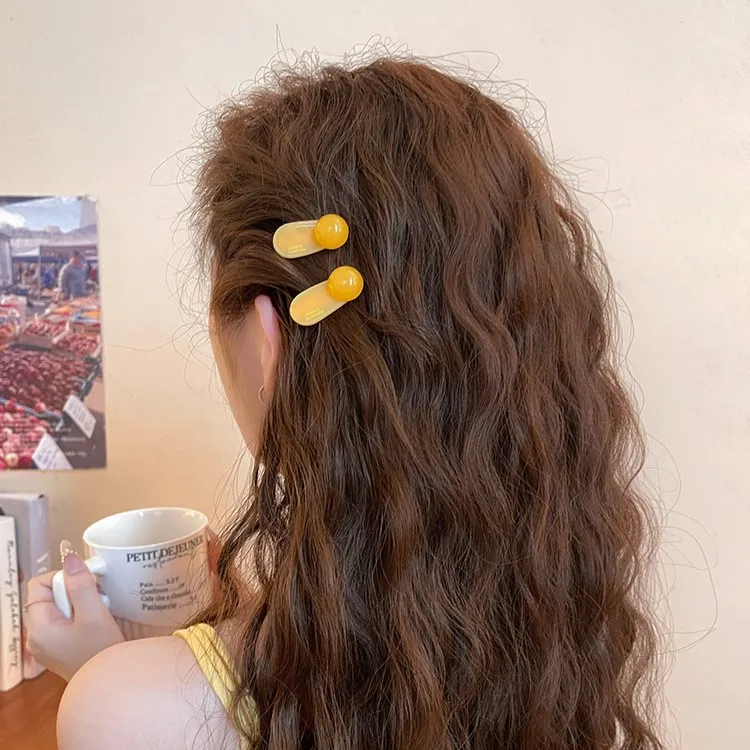 

2pcs/Set Sweet Mini Hair Clips for Women 3.5cm Cute Acetate Duckbill Bangs Edge Clip Girl Headwear Hair Accessories