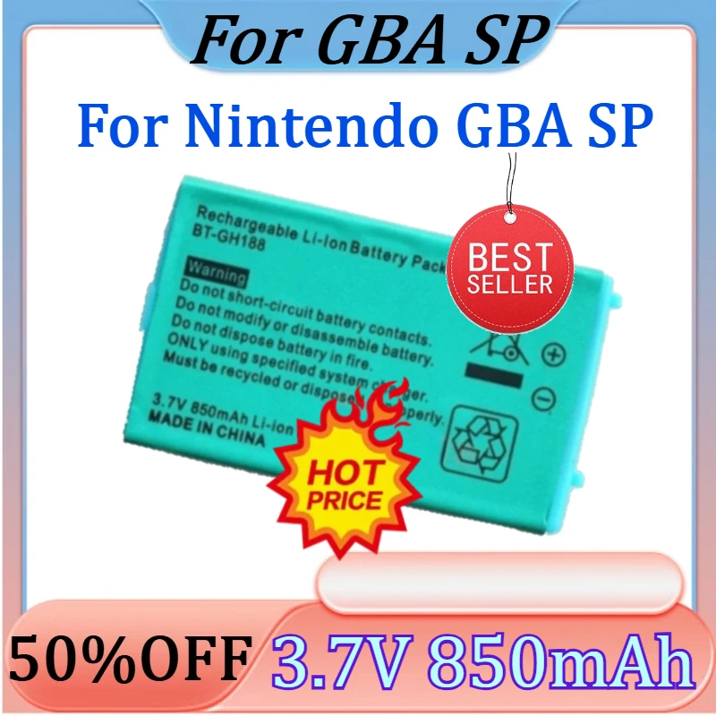 

New for Nintendo GBA SP GBASP Gameboy Advance SP High Quality Replaceable 3.7V 850mAh Battery