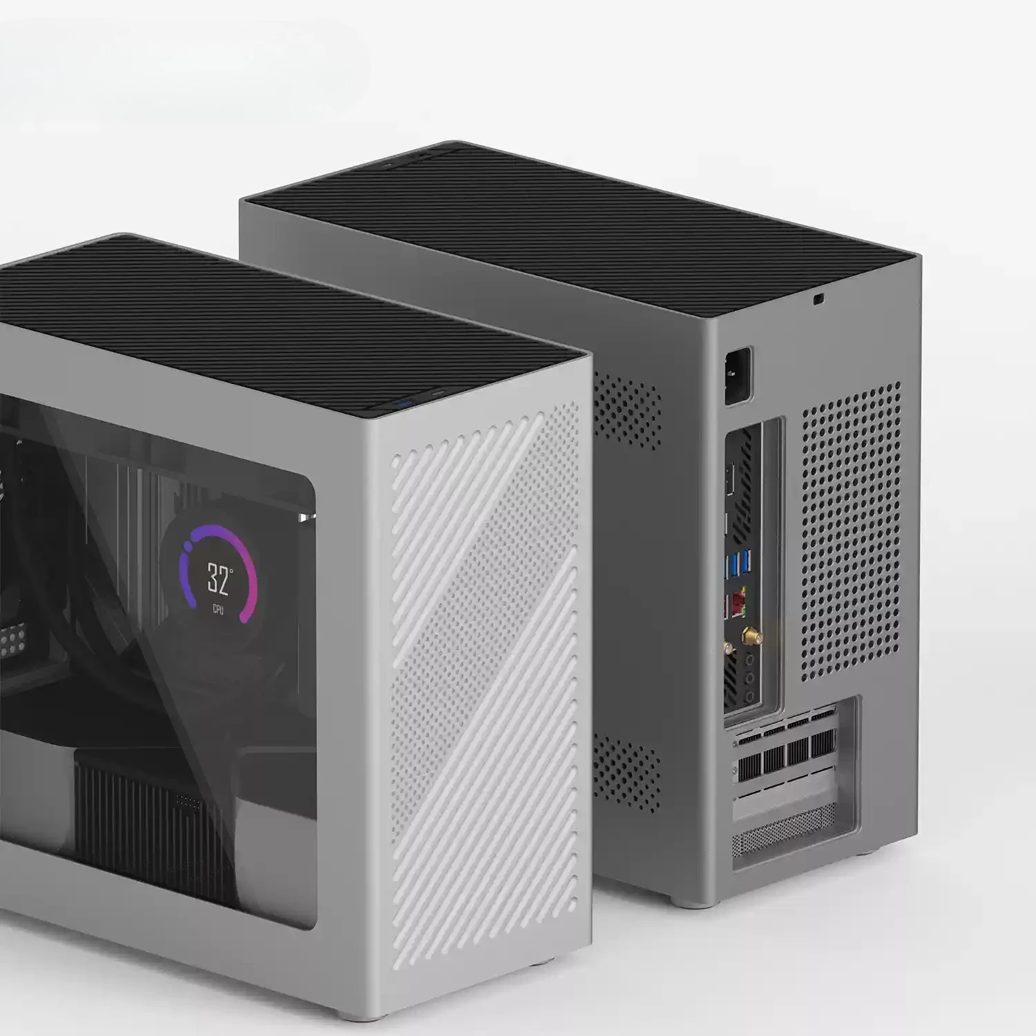Aluminum Alloy Integrated MATX PC Case Side Tempered Glass Version Direct Mount Water Cooling Support MATX & ITX Motherboard