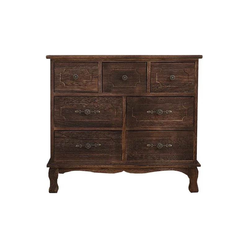 Versatile Chest of Drawers – Tongmu Black Walnut, No Doors, Perfect for Living Room and Bedroom Storage, Organizer