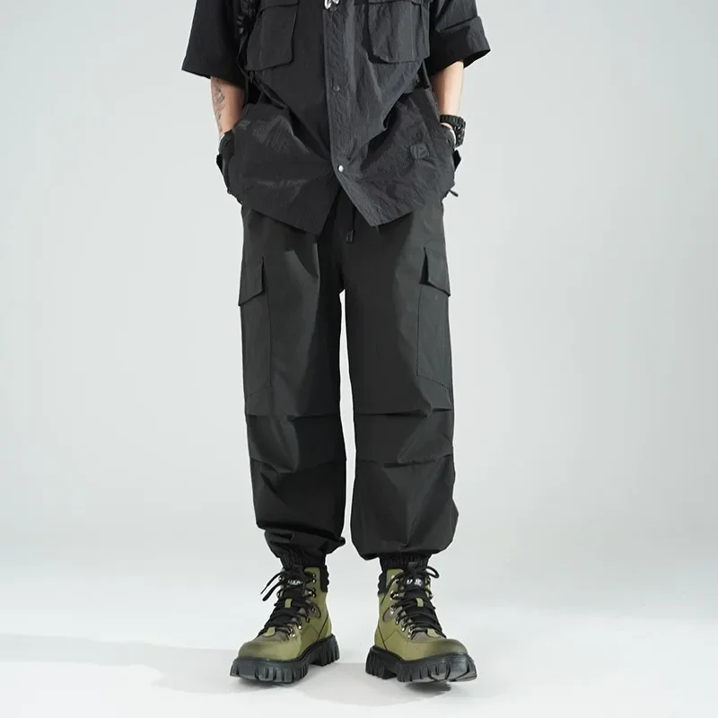 Men's Cargo Pants Loose Wide Legs Comfortable and Breathable, Outdoor Casual, Wearable, Running, Cycling, Multi-pocket