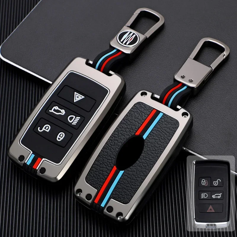 Zinc Alloy + Silicone Car Key Case Cover For Land Rover Range Rover Evoque Discovery Sport Velar For Jaguar XE XF E-Pace F-Pace