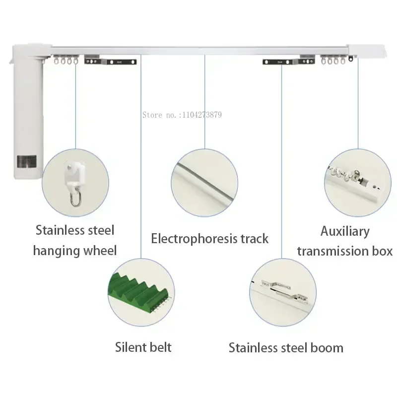 Aqara Curtain Motor C2 Zigbee 3.0 with Smart Electric Curtain Track Super Silent Private Custom Curtain Rail Set Control System