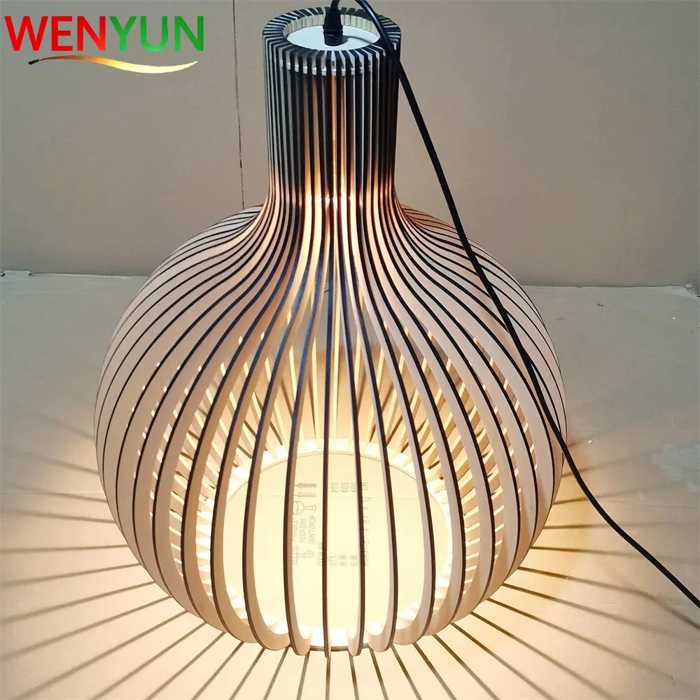 

Wabi-sabi Japanese Wooden Birdcage Restaurant Chandelier Retro New Chinese Lantern and Zen-inspired Bedside Lamp for Homestay