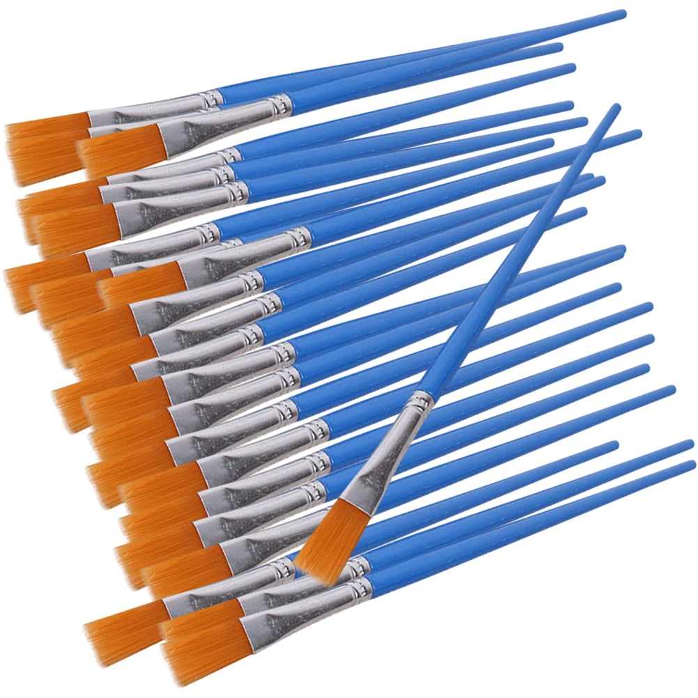 

30 Pcs Paintbrushes Small Watercolor Pen Nail Painting Flat Light Fine Detail Blue