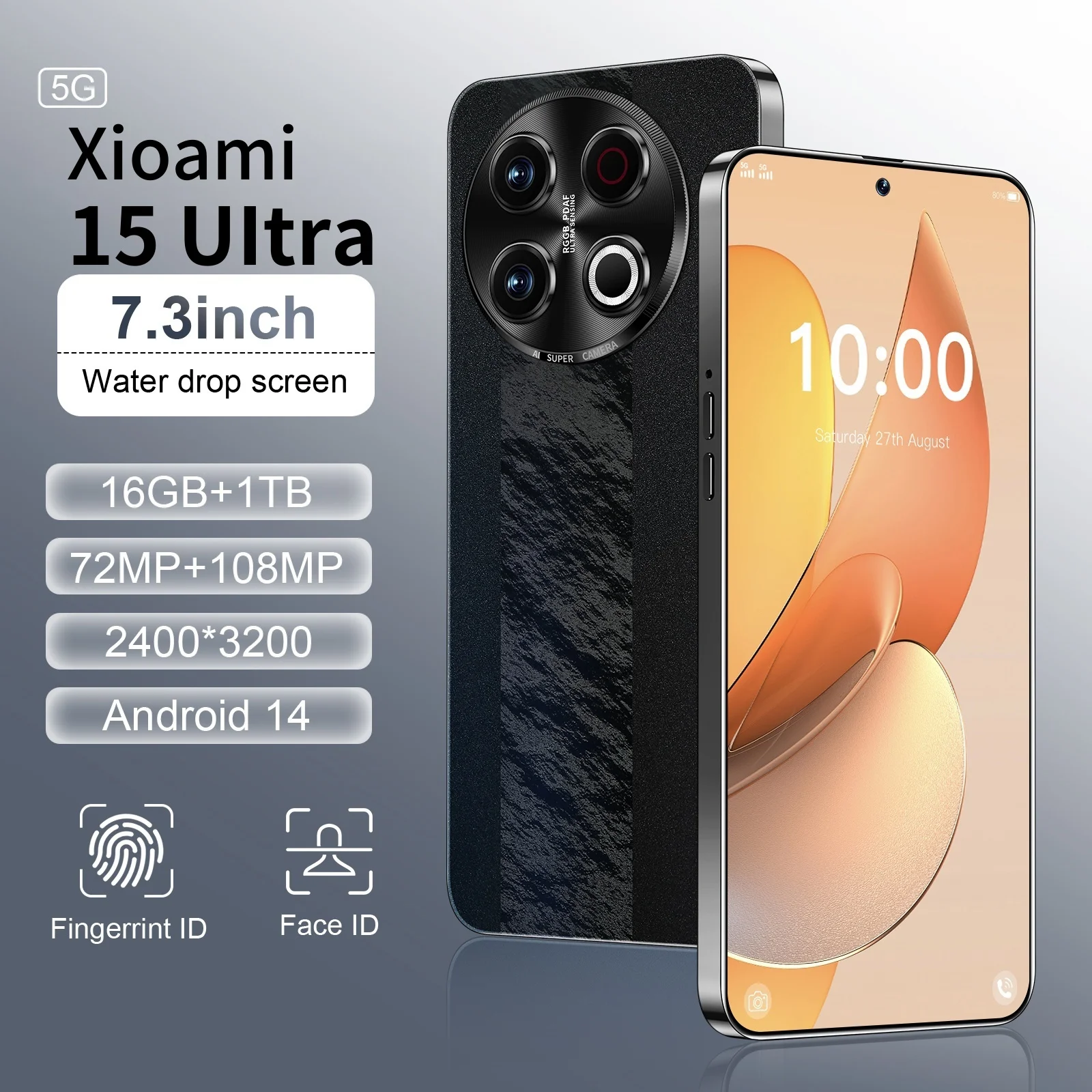 

New Xioami 15 Ultra Original 5G Android smartphone for 2025. 7.3 inch, 16GB RAM+1TB storage space, dual card, 7800mAh batter