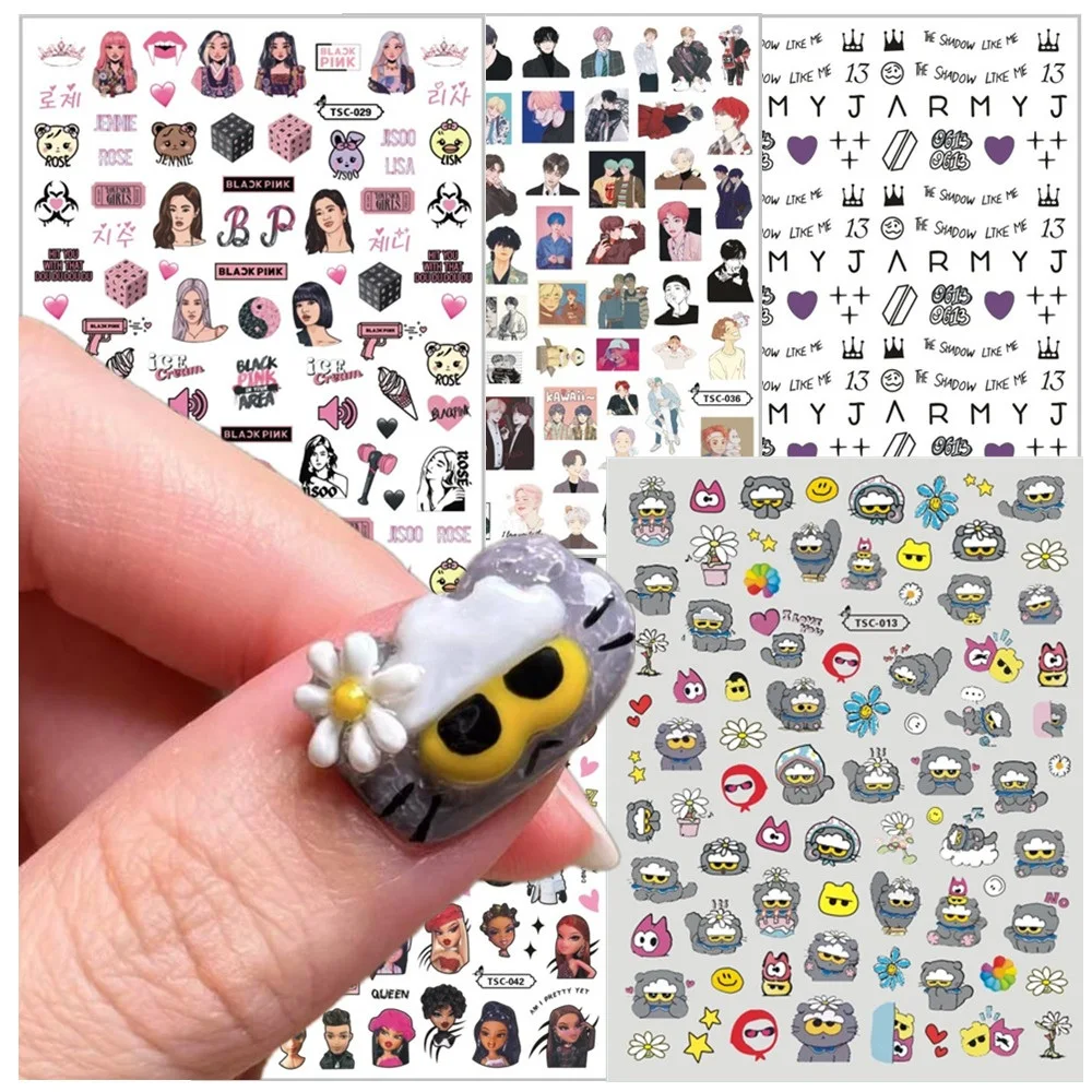 

TS-013 ZOAgdBlue Angle Nail slider anime black 3d Nail sticker Nails products for nails TSC-035