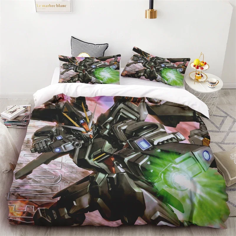 Duvet Cover Mobile Suit Gundam Peripheral Collection Gift Bedding Set One Duvet Cover Two Pillowcases Unfilled Single Double Bed