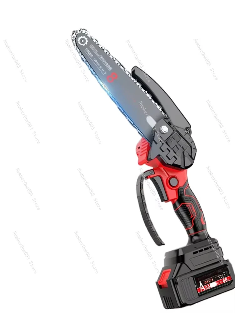 Brushless Rechargeable Electric Chainsaw, Household Small Handheld Saw, Firewood Chain Saw, Lithium Battery, Logging