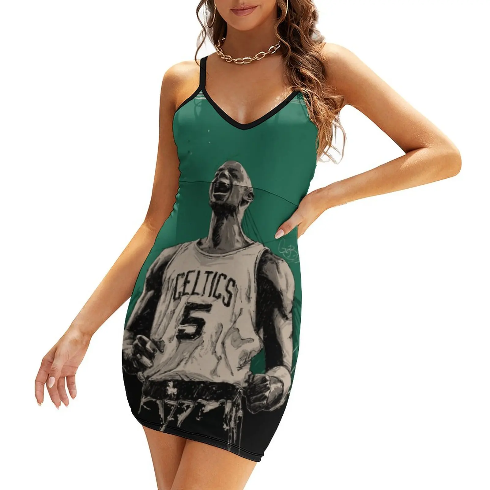 

Kevins And Garnetter KG The BIG TICKET Da Kid 2023 Basketball Stars (4) Women's Sling Dress Classic Exotic Woman's Dress Funny