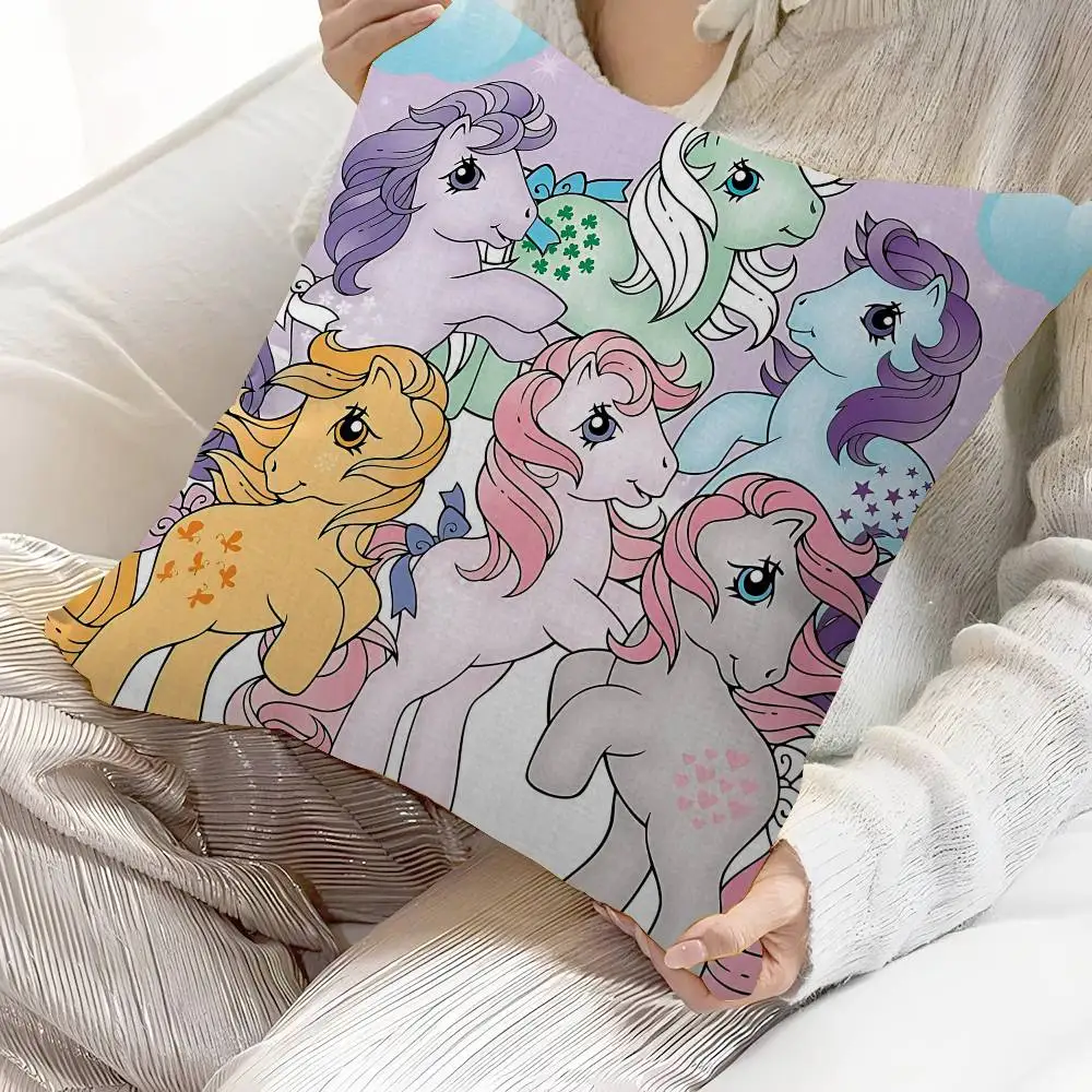 My L-Little Cute P-Ponyes Cushion Cover Pillowcase Upholstery Sofa Throw Pillow Home Decor Pillowcas