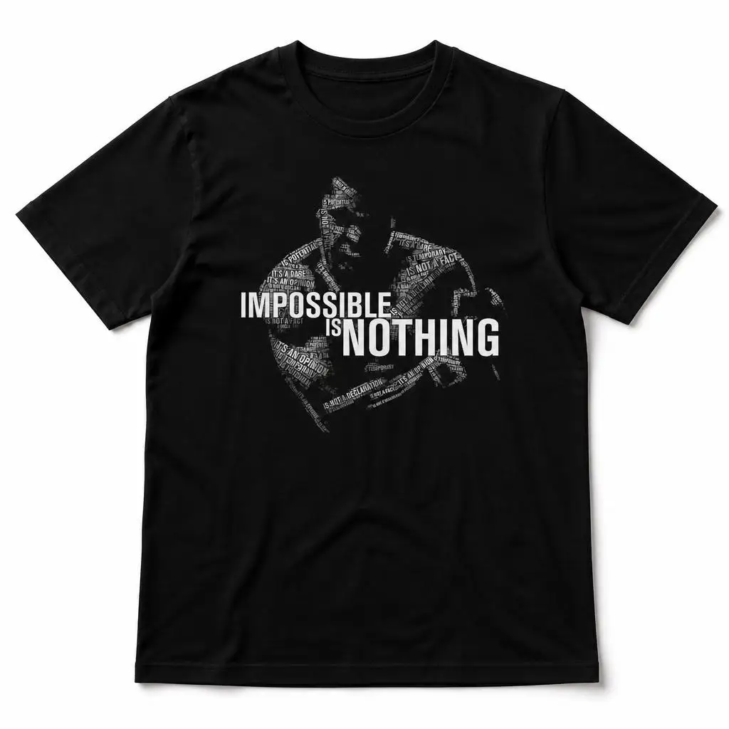 Muhammad-Alis Impossible is Nothing T Shirts Casual Tees Short Sleeve Round Collar T-Shirt Pure Cotton Tops