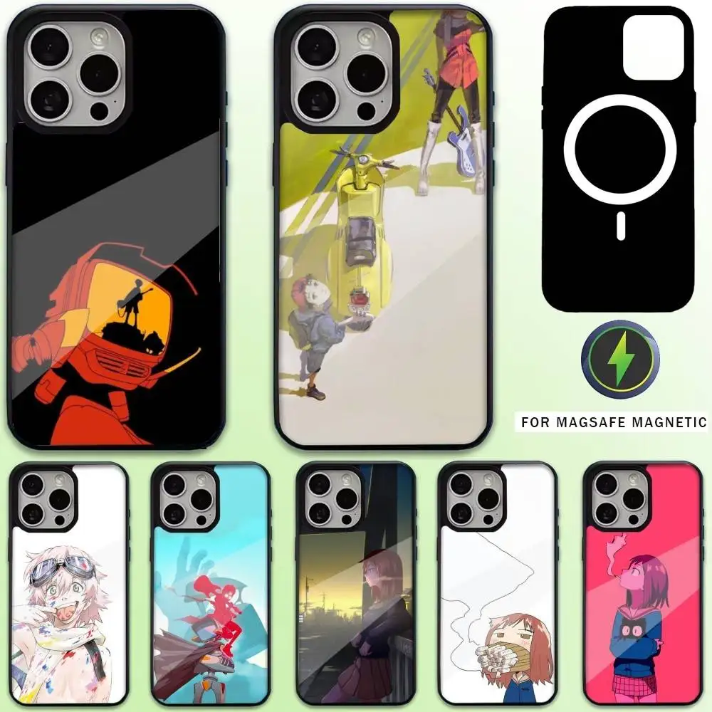 

Anime F-Flcl Phone Case For iPhone17,16,15,14,13,12,11 Plus,Pro Max Magnetic For Magsafe Wireless Charging
