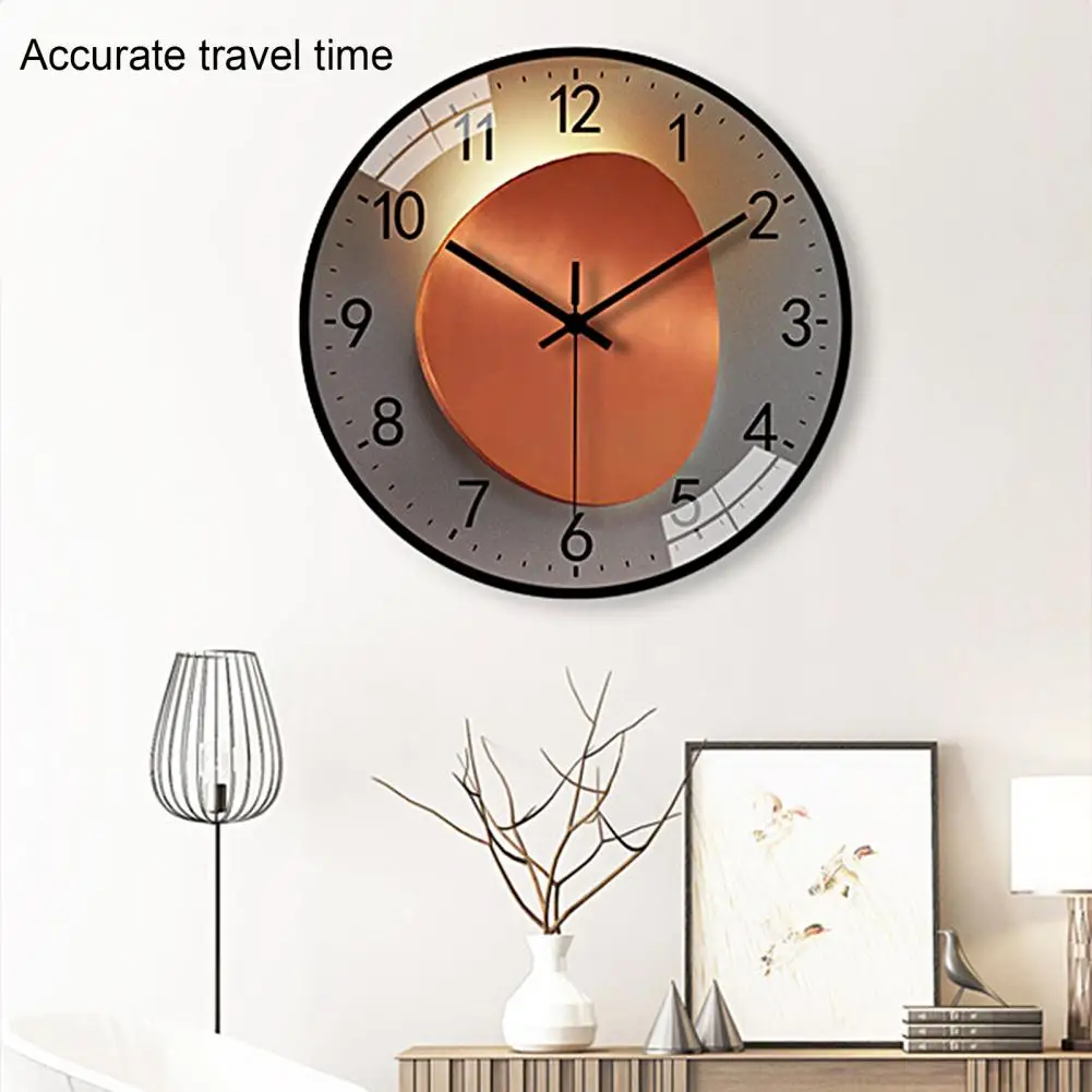 

10inch Wall Clock Round Leaf Pattern Quiet Noiseless Number Home Improvement Precise Anti-fog Mirror Surface Home Clock Househol