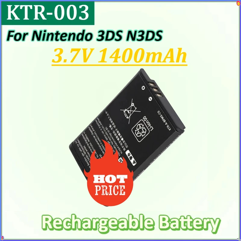 

KTR-003 KTR 003 Replacement Games Console Battery for Nintendo 3DS N3DS New 3DS High Quality Rechargeable Batteries 3.7V 1400mAh
