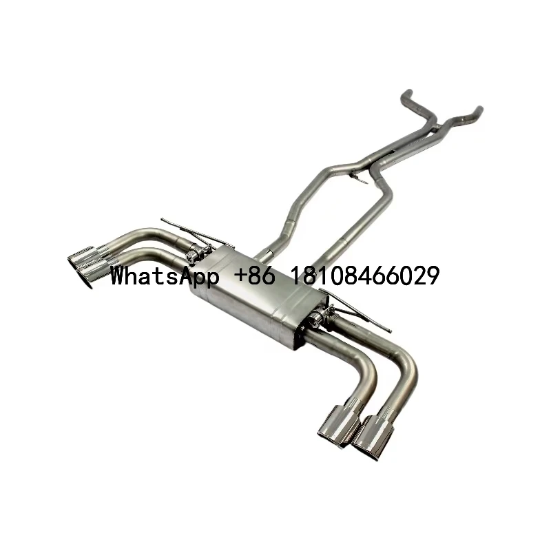 Exhaust Pipe for porsche cayenne 3.0T 4 tips with valve catback with quad double tip