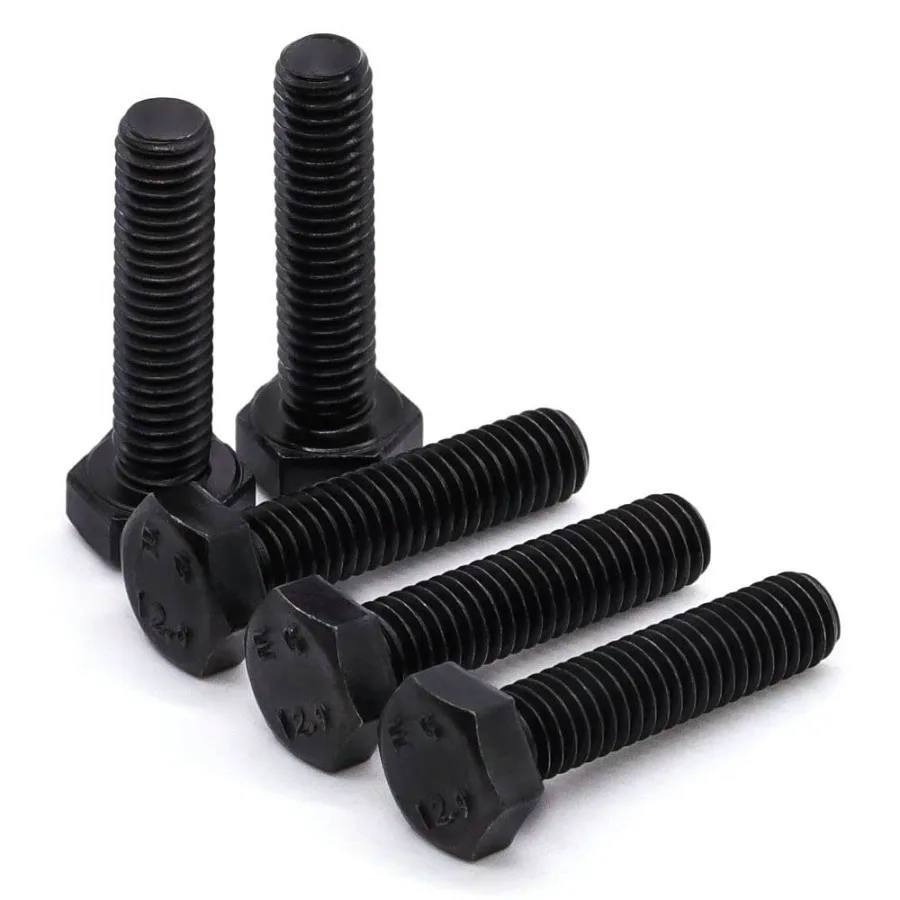 

M121.75 x 35mm 8 Pcs Black Hex Bolt Black Hex Screws Bolts Alloy Steel Grade 12.9 Black Oxide Finish Fully Threaded Standard D