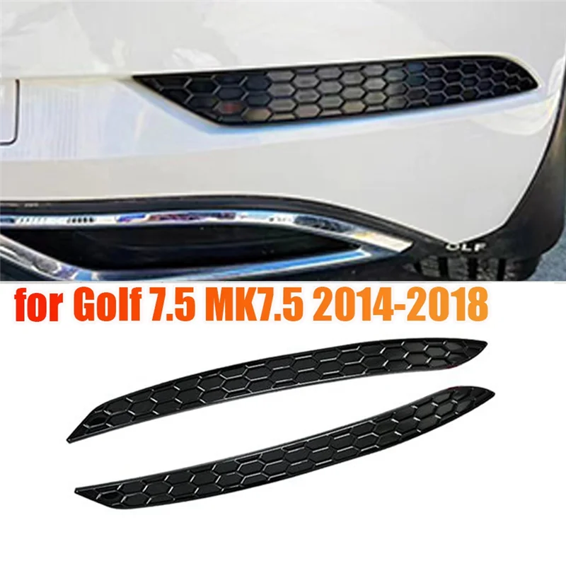 2Pcs Car Styling Honeycomb Tail Rear Fog Lamp Cover Trim Sticker for Golf 7.5 MK7.5 Rear Bar Bumper Reflector Strips