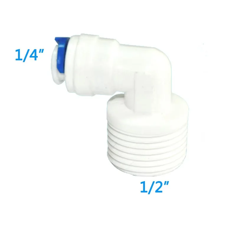 

1/4" 3/8" OD Hose Tube 1/8" 1/4" 1/2" Reverse Osmosis Aquarium Quick Fitting RO Water Elbow Plastic Pipe Coupling Connector
