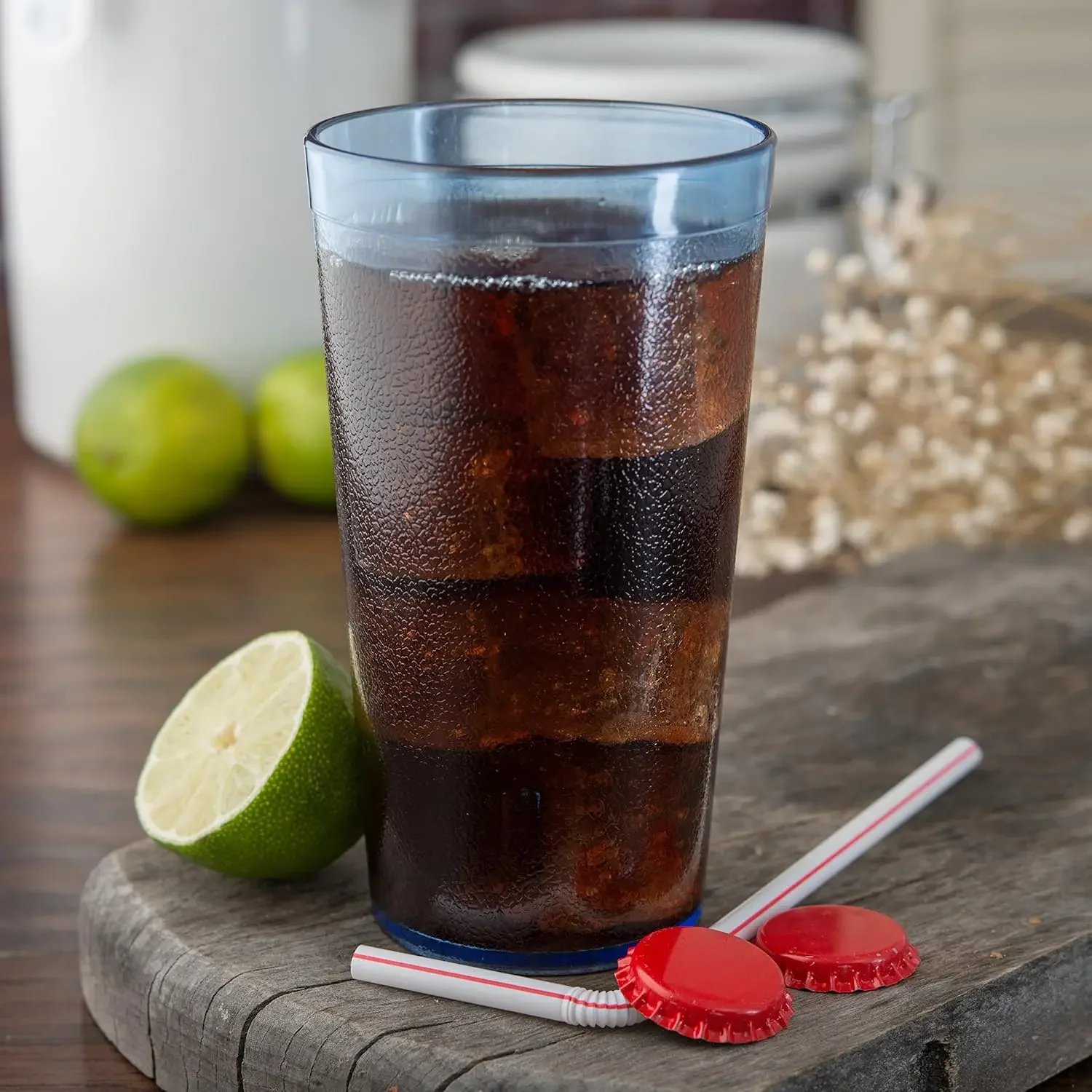 52168154 بهلوان بلاستيكي مقاوم للكسر، 16 أونصة، أزرق (عبوة من 6 قطع)