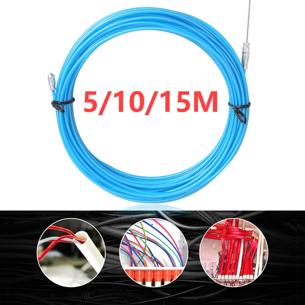 5/10/15m Wire Cable Puller Through Wall Wire Threader Fastener Cable Pulling Tool Guide Device Push Duct Snake Rod