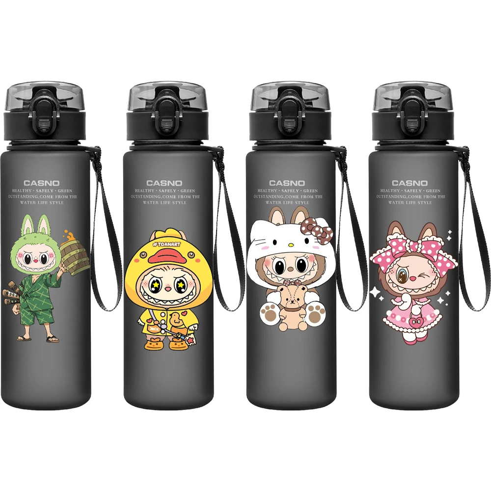 

Cartoon Labubu Water Cup Black 560Ml Cute Frosted Plastic Leak-Proof Portable Sports Large Capacity Anime Water Cup Kids Gift