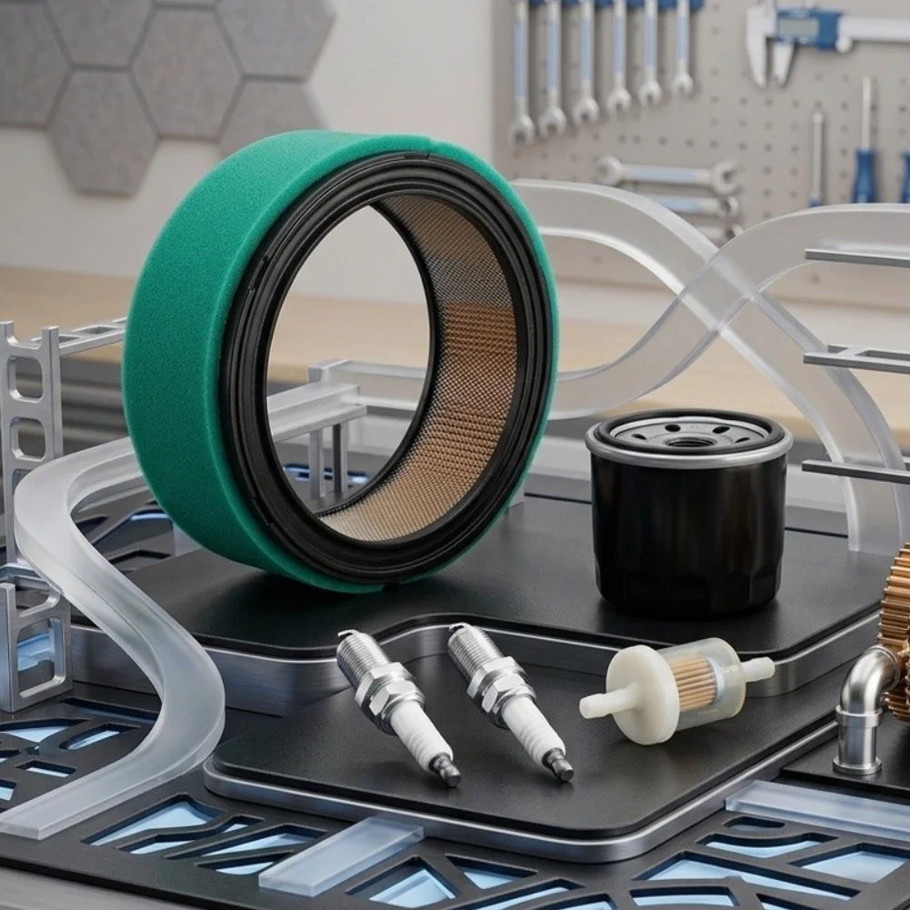 GT235E Tune-Up Kit Includes Air Filter with Green Foam Pre Cleaner Oil Filter Fuel Filter and 2 Spark for Engine Longevity