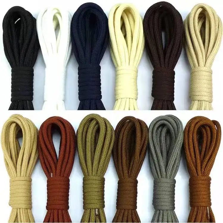 

Polyester non waxed shoelaces with a round thickness of 0.28cm, leather shoelaces with Martin boot high top