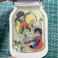 Battle of the Super Sons Anime keychain women Shake Fighter acrylic key chain man Pendant Ornament Accessories friend gift