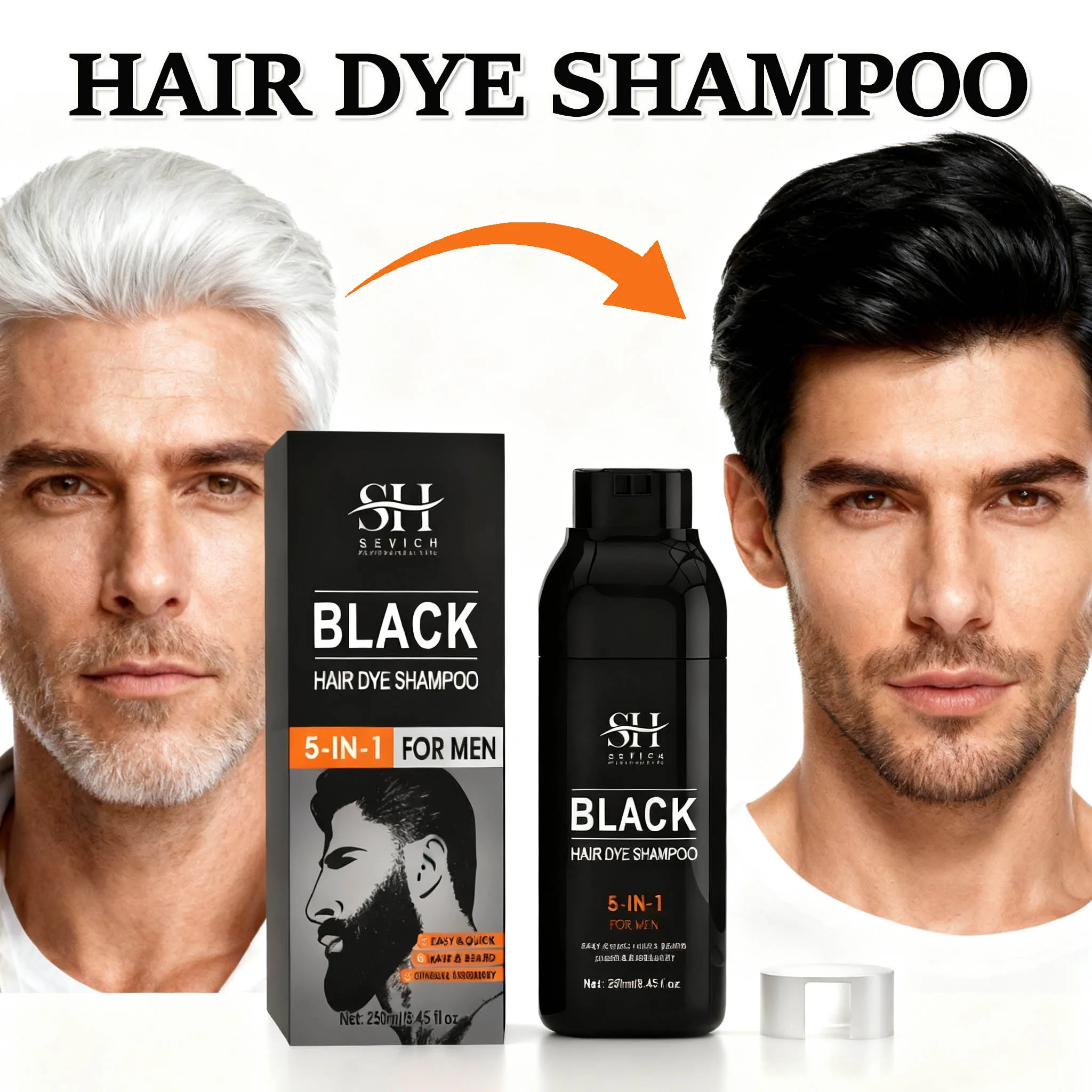 

Шампунь для волос, мгновенная окраска, шампунь, крышка, серо-белый консилер для волос, натуральный черный цвет для мужчин и женщин, краска для волос, окраска