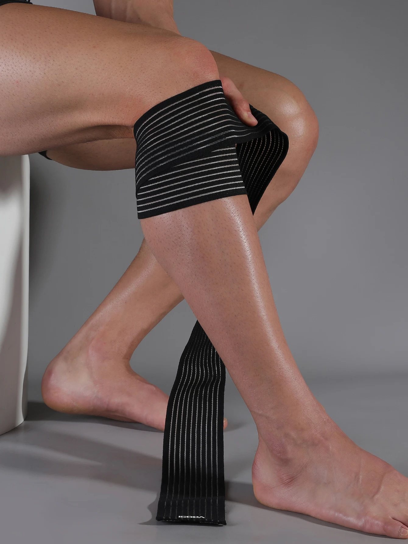 VBOSI 1-teiliges multifunktionales, atmungsaktives, elastisches Kniebandage für Damen und Herren, Wadenstütze für Gewichtheben, Kniebeugen – Detail 4