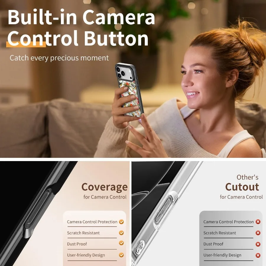 جراب iPhone 17 Pro - حماية من السقوط عسكرية بطول 6.6 قدم مع تقنية مضادة للتقشير، حافظة ممتصة للصدمات من مادة TPU باللون الأسود الشفاف تتميز #6