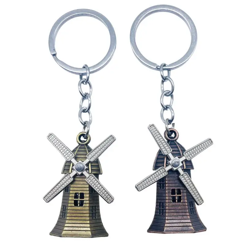 Windmill Keychain Retro metal Dutch Keychain Pendant creative rear veiw mirror hanging pandant Decoration Keychain Ornament