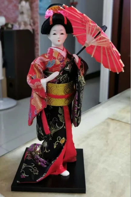 30cm Japanese Geisha silk furnishings Kimono Kabuki doll ladies Decor furnishings Japanese silk handicraft decoration figure