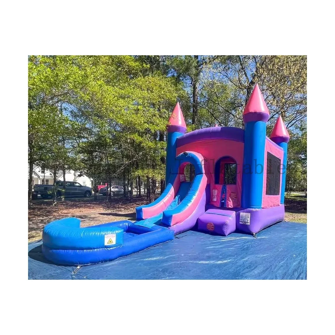 Detachable PVC Inflatable Commercial Bounce House Combo with Water Slide Outdoor Play Jumping Castle for Kids Blower Accessory