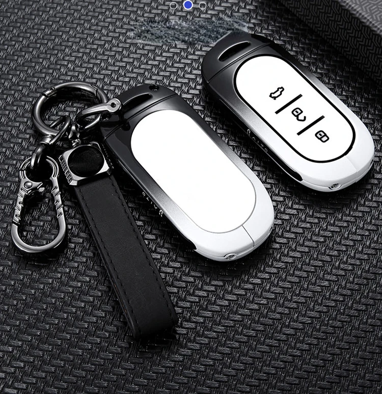 

Simple Style Gradient Black And White Zinc Alloy +TPU Car Remote Key Case Cover For AITO M7 2022 2023 2024