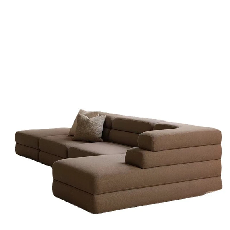 

Italian 360-degree free combination module sofa, Nordic living room cotton and linen fabric sofa L-shaped princess seat