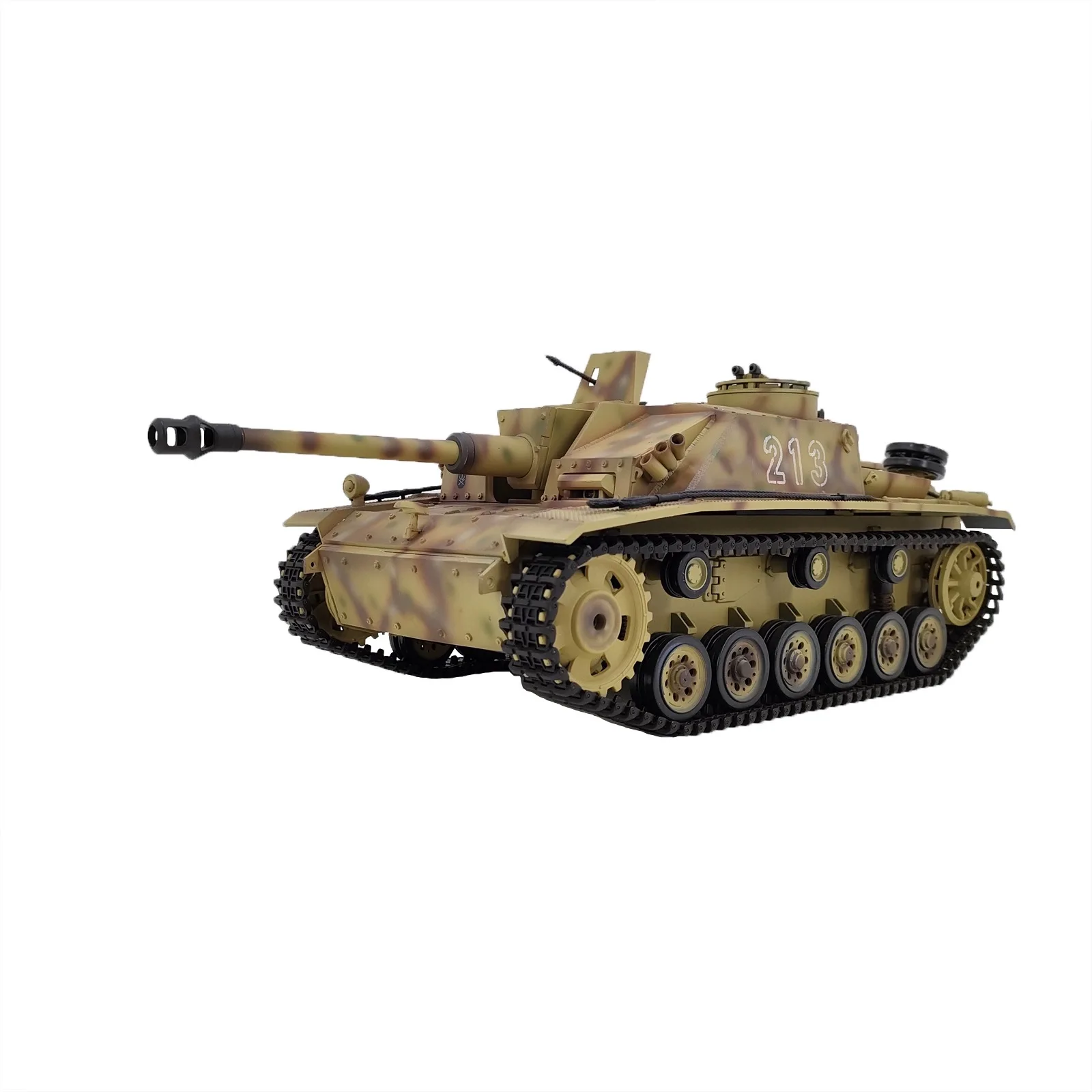 New Remote Control Tank Kubing Guest German Iii F-8 Smoke Playing Bomb Battle Rc Tank Desert Yellow Model Tank Kid\'s Outdoor Toy