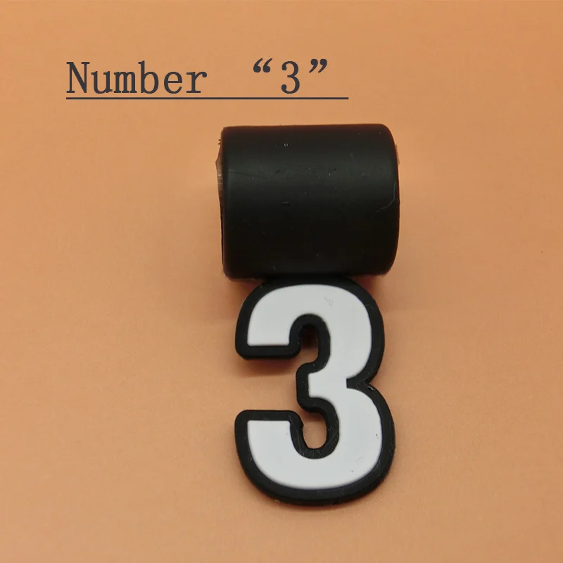 Number 0-9 Silicone Pendant Great For Baseball Titanium Necklace