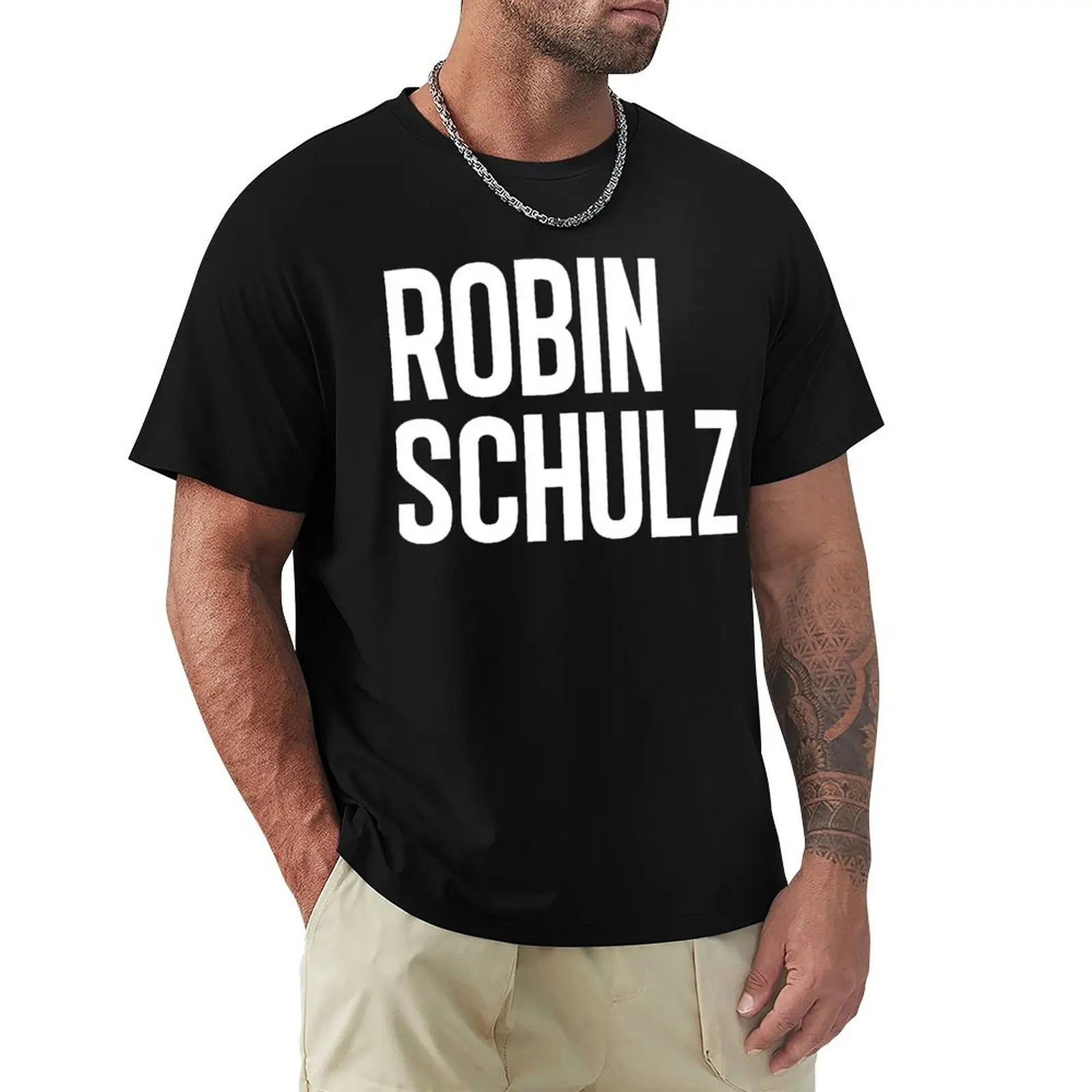 Robin Schulz Logo Essential T-Shirt Large Size Breathable Tee