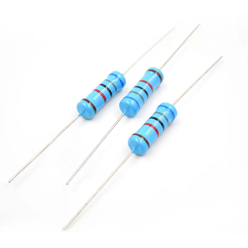 10pcs 3w resistor de filme de metal 1% 0.1Ohm-0.91Ohm 1R-910K 1M 1.5M 2M 10 100 150 200 Ohm 1K 10K 100K Cor Ring Resistência 10R 100R