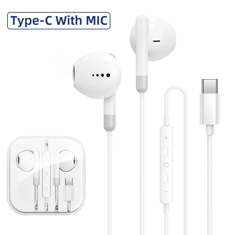 Type C 3.5mm Headset Stereo Music Earbud Wired Headphones With Mic DAC Chip For Samsung Galaxy S23 S22 S21 Ultra S20 Note 20 10