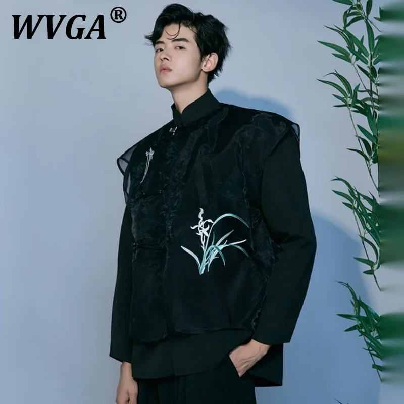 

WVGA Suit Jacket Spring Autumn New Man Chinese Style Orchid Embroidery Design Trendy Niche Casual Stand Collar Blazer Ins W10968