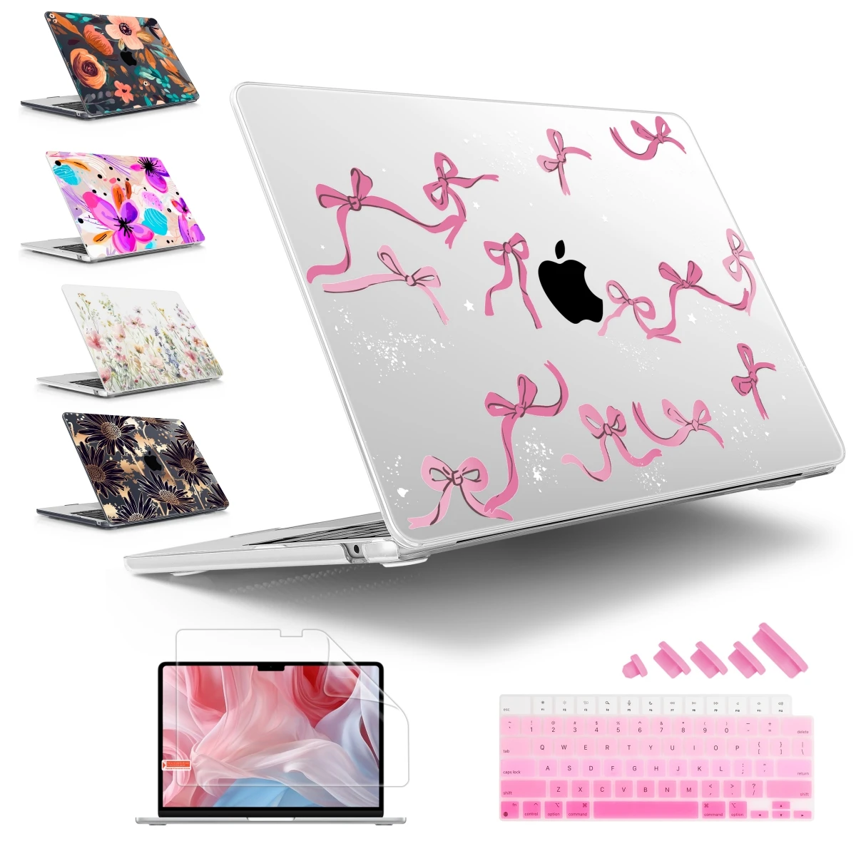 

Transparent BOW hard case for MacBook M3 2024 Air 13 15 A3114 A2941 A3113 A2681 M2 Pro case 13.3 inch 14 16 M1 A2337 Retina case